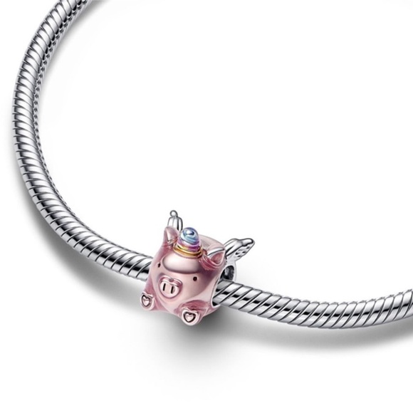 NWOT Flying Unicorn Pig Charm Sterling Silver 925 - Picture 3 of 13